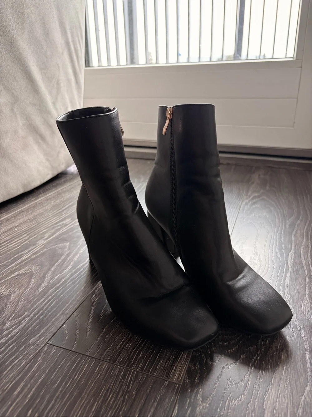 Women's Black Ankle Boots - Sleek Zip-Up Style